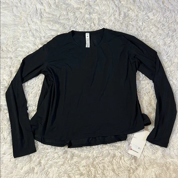 Lululemon Modal Relaxed Fit Lounge Ling Sleeve Shirt Black Size 12 NWT - Picture 5 of 10